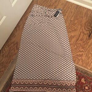 Max Edition Black and Cream Geometric Maxi Skirt
